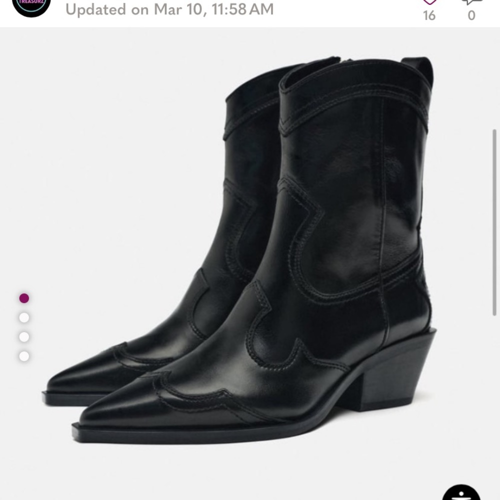 Zara heeled cowboy boots